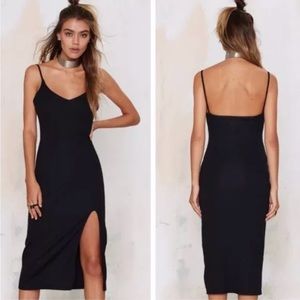 Nasty Gal Black Cotton Long Dress